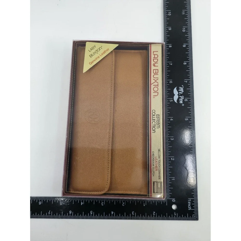Vintage Lady Buxton Esteem‎ Collection Leather Checkbook Clutch Wallet NOS NIB